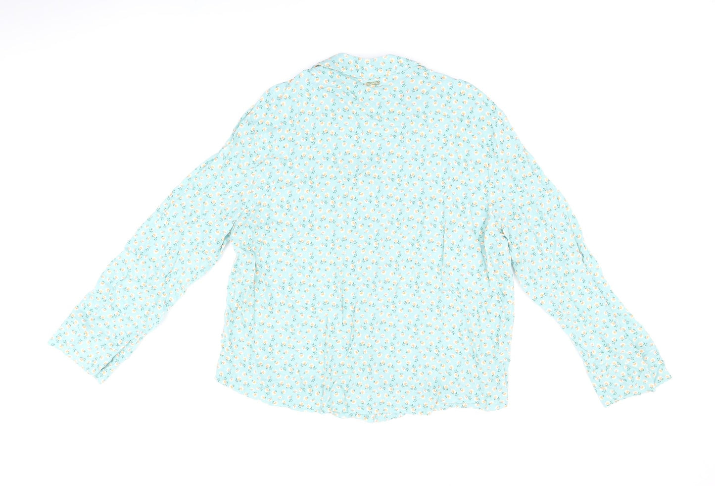 Womens UK Size 14 Marks and Spencer Blue Basic Button-Up