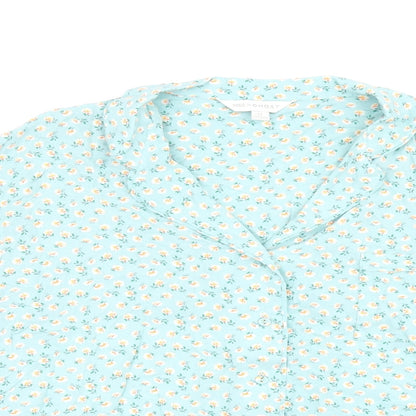 Womens UK Size 14 Marks and Spencer Blue Basic Button-Up