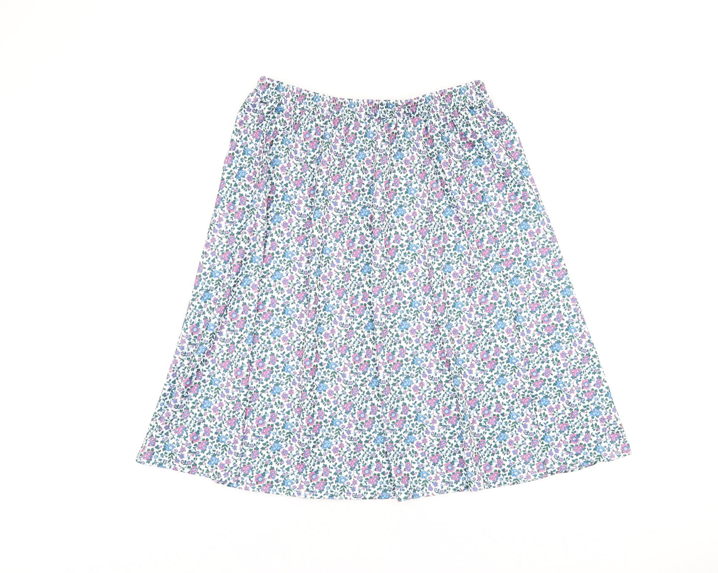 Fashion Friendly Womens Multicoloured Floral Polyester Swing Skirt Size M