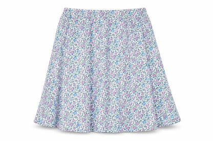 Front view of Fashion Friendly women’s multicoloured floral polyester swing skirt, size M