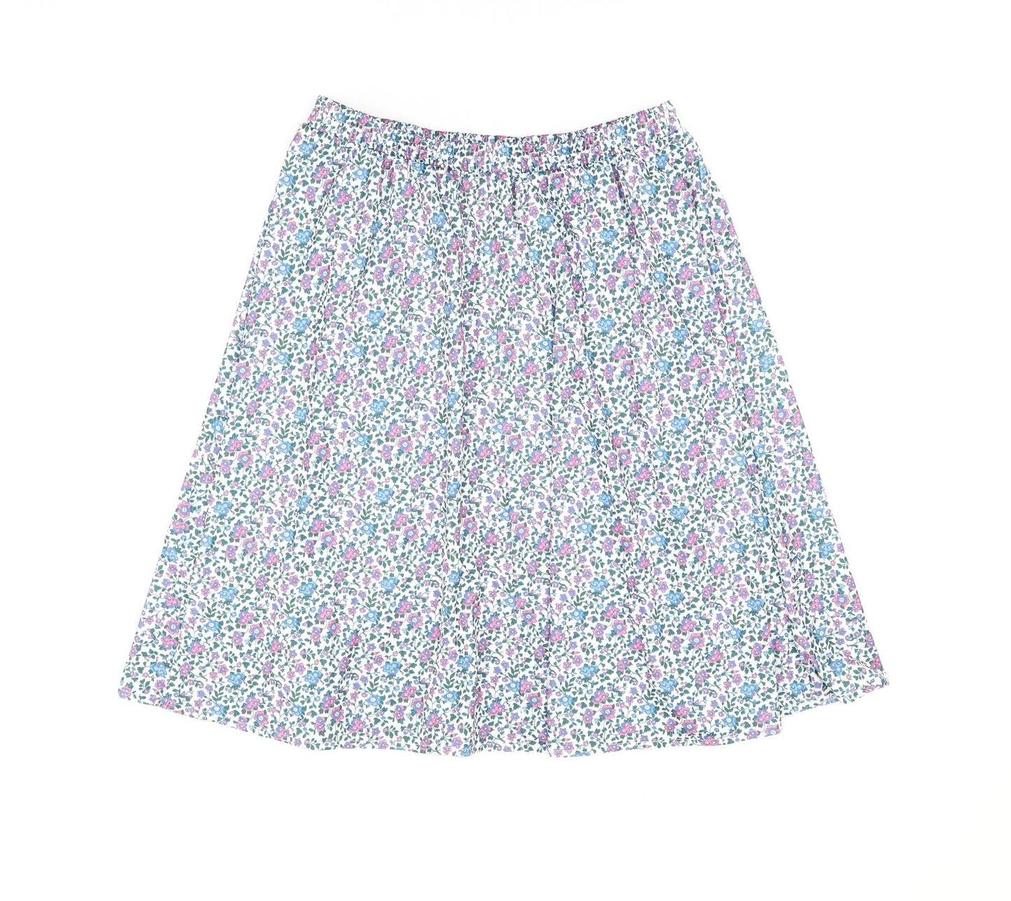 Fashion Friendly Womens Multicoloured Floral Polyester Swing Skirt Size M