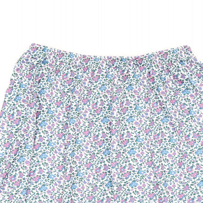 Fashion Friendly Womens Multicoloured Floral Polyester Swing Skirt Size M