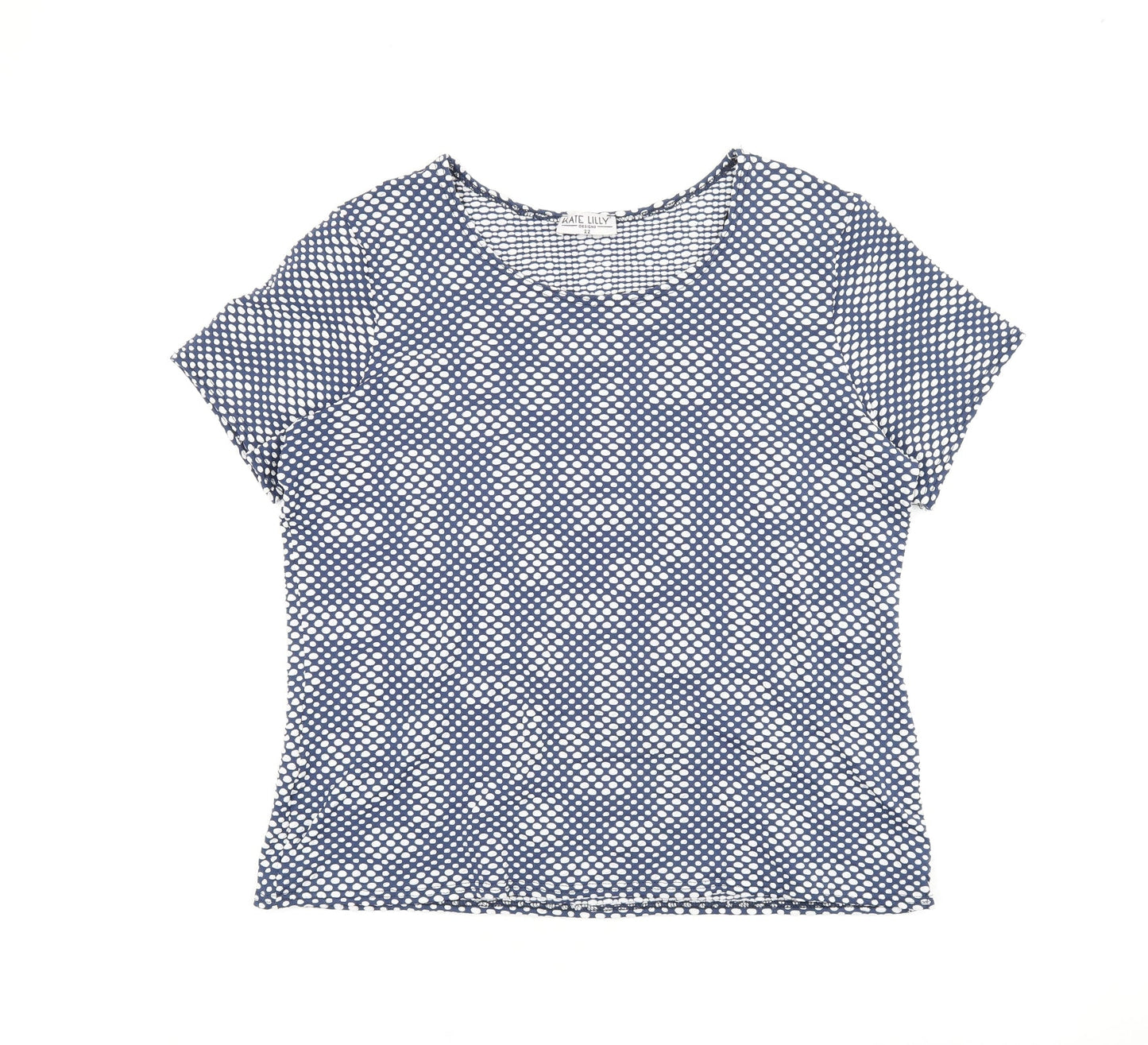 Womens UK Size 22 Kate Lilly Blue Basic T-Shirt