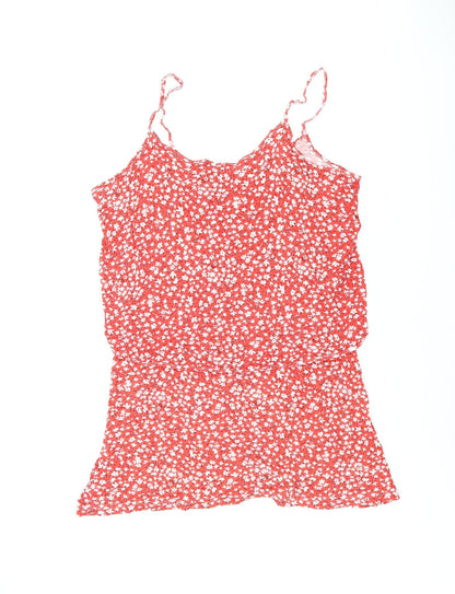 Studio Womens Red Floral Viscose Camisole T-Shirt Size 16 Scoop Neck - Size 16/18