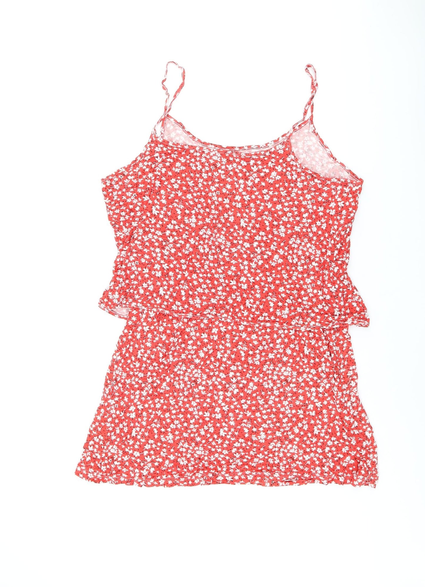 Studio Womens Red Floral Viscose Camisole T-Shirt Size 16 Scoop Neck - Size 16/18