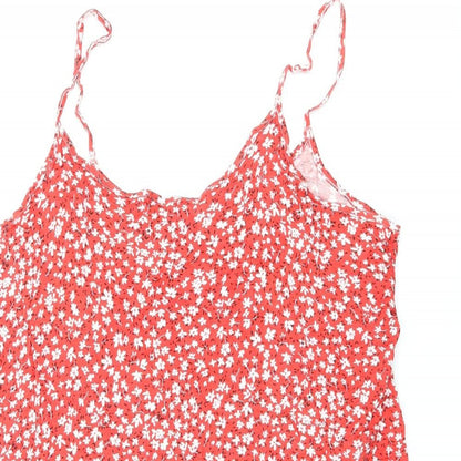 Studio Womens Red Floral Viscose Camisole T-Shirt Size 16 Scoop Neck - Size 16/18