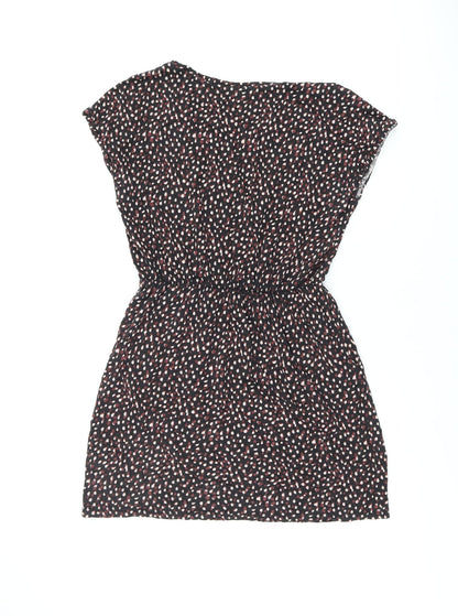 H&M Womens Black Geometric Cotton Mini Size S Round Neck Pullover