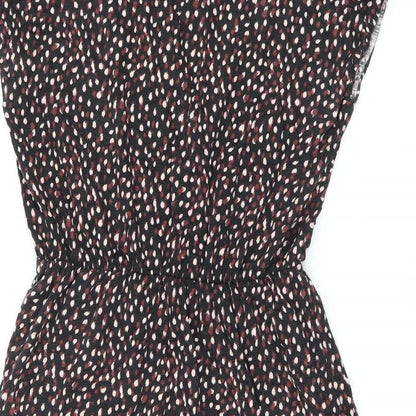 H&M Womens Black Geometric Cotton Mini Size S Round Neck Pullover