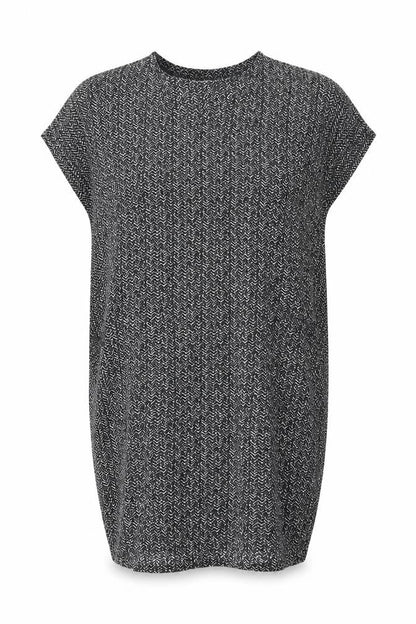 Bodacious Womens Black Geometric Polyester Shift Size L V-Neck Pullover