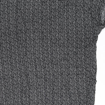 Bodacious Womens Black Geometric Polyester Shift Size L V-Neck Pullover