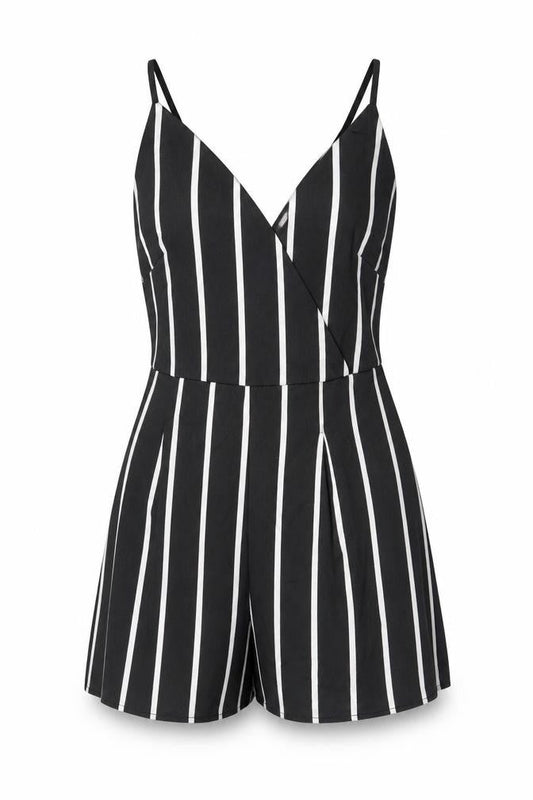 Womens UK Size 8 Boohoo One-Piece Black Playsuit