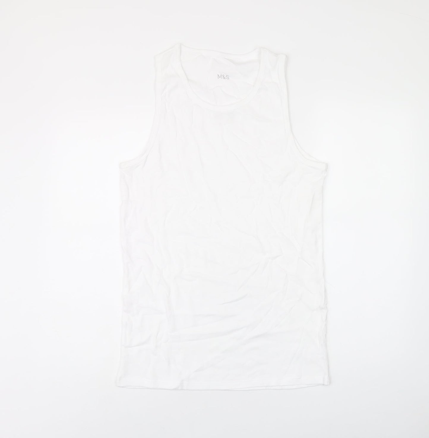 Womens UK Size L Marks and Spencer White Basic Tank