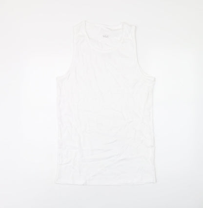 Womens UK Size L Marks and Spencer White Basic Tank