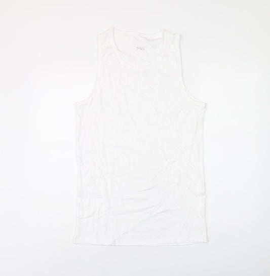 Womens UK Size L Marks and Spencer White Basic Tank