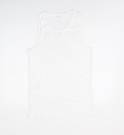 Womens UK Size L Marks and Spencer White Basic Tank