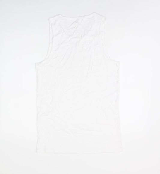 Womens UK Size L Marks and Spencer White Basic Tank
