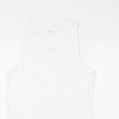 Womens UK Size L Marks and Spencer White Basic Tank