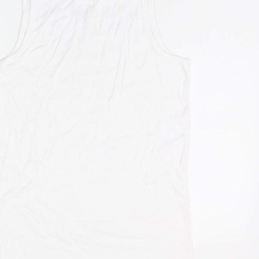 Womens UK Size L Marks and Spencer White Basic Tank