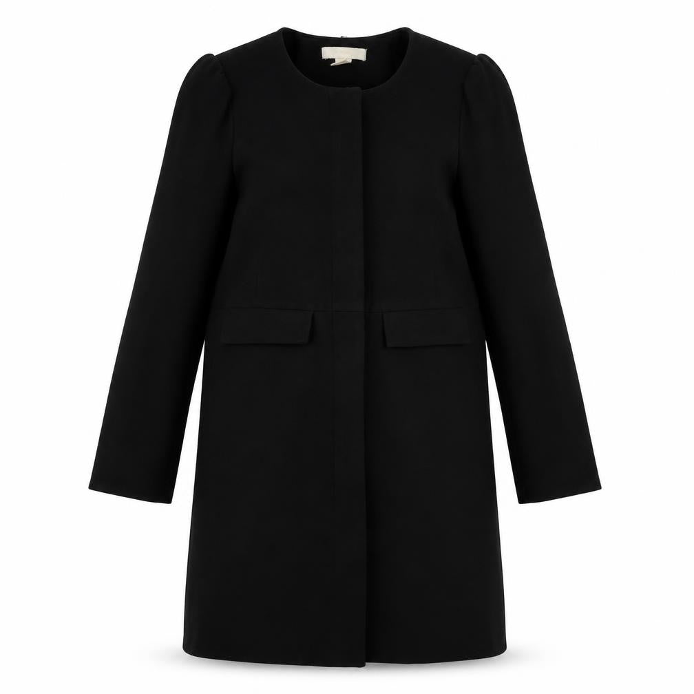 Womens UK Size 10 H&M Black Overcoat