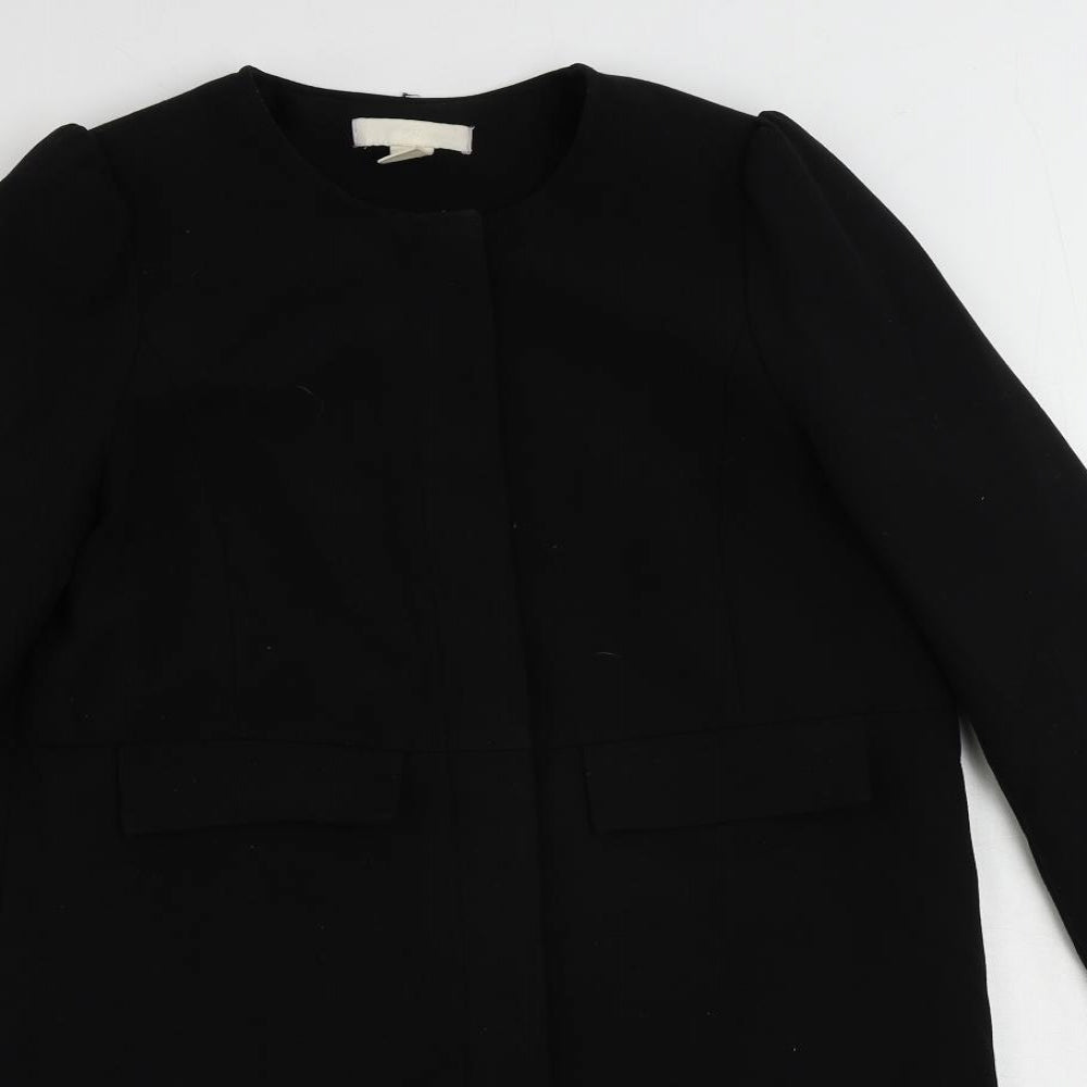 Womens UK Size 10 H&M Black Overcoat