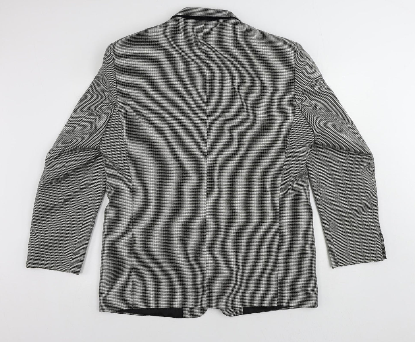 Enrico Gorlani Mens Black Geometric Polyester Jacket Suit Jacket Size 44 Regular