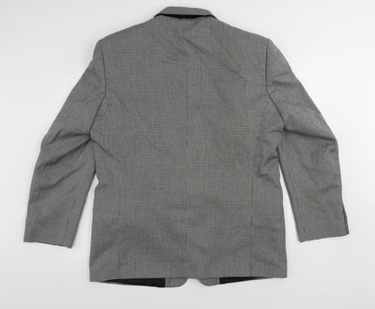 Enrico Gorlani Mens Black Geometric Polyester Jacket Suit Jacket Size 44 Regular