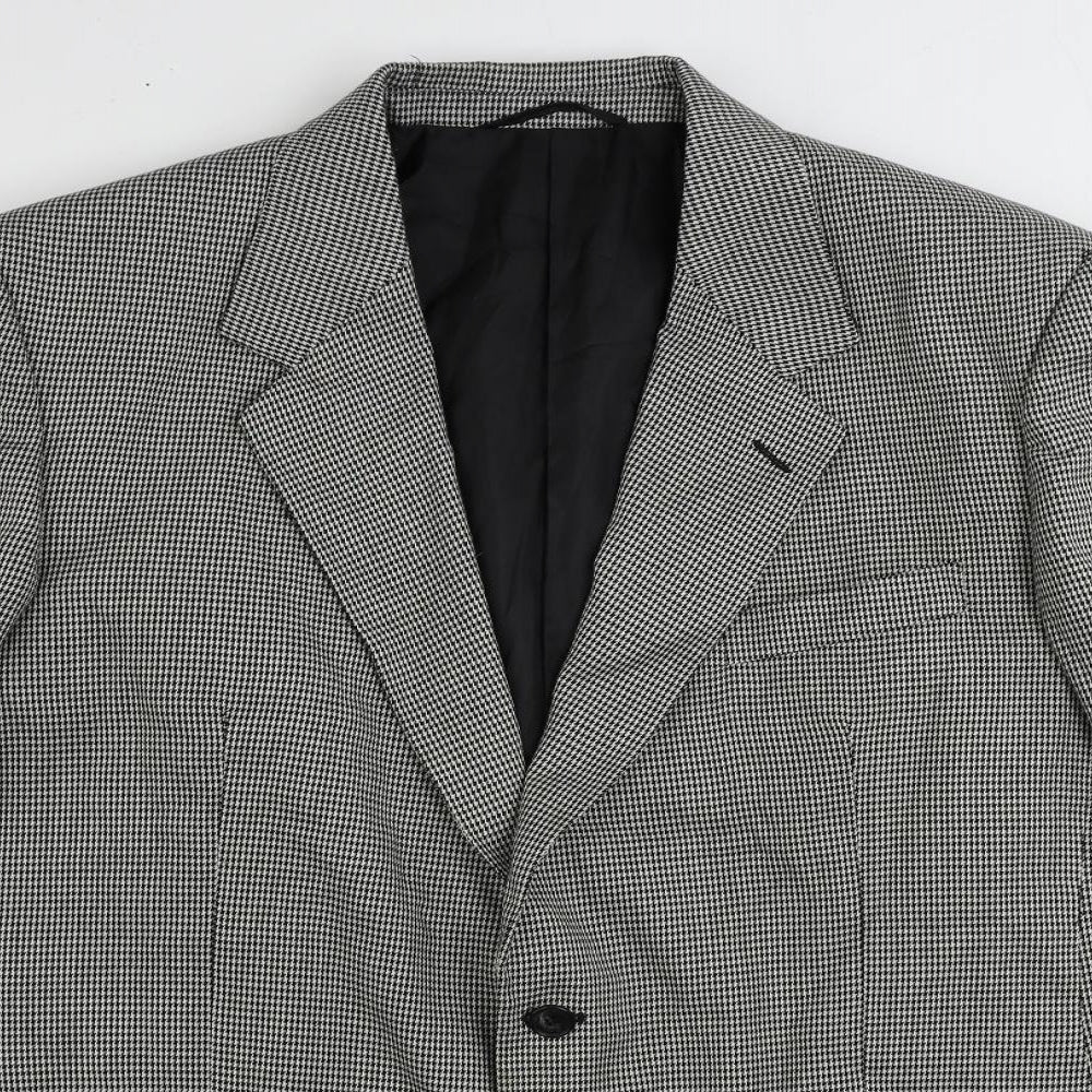 Enrico Gorlani Mens Black Geometric Polyester Jacket Suit Jacket Size 44 Regular