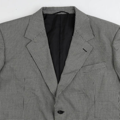 Enrico Gorlani Mens Black Geometric Polyester Jacket Suit Jacket Size 44 Regular