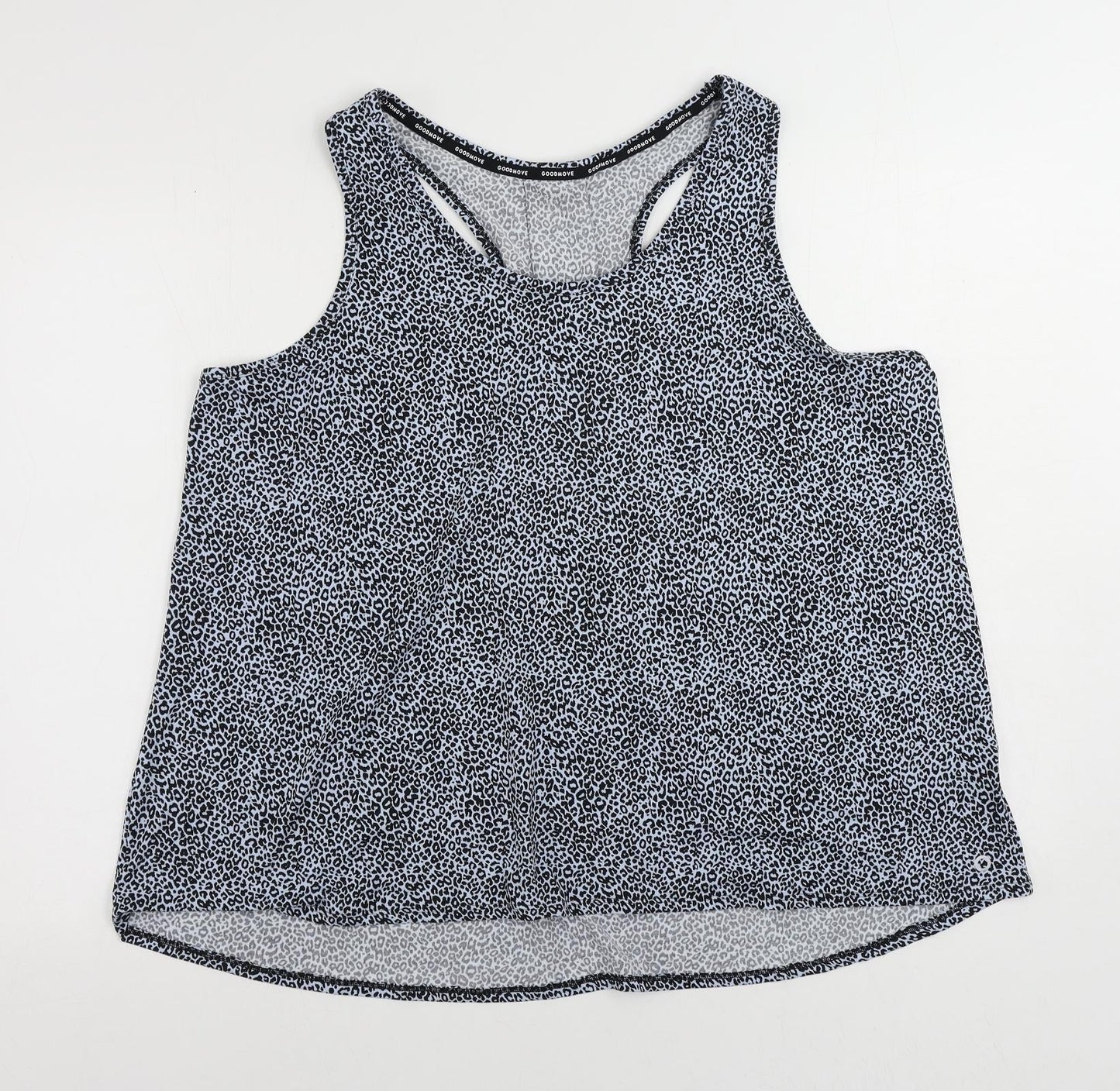 GOODMOVE Womens Blue Animal Print Polyester Pullover Tank Size 18 Scoop Neck Pullover