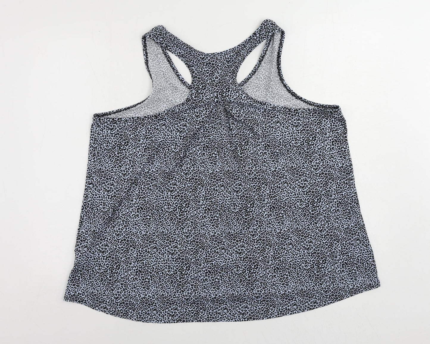 GOODMOVE Womens Blue Animal Print Polyester Pullover Tank Size 18 Scoop Neck Pullover