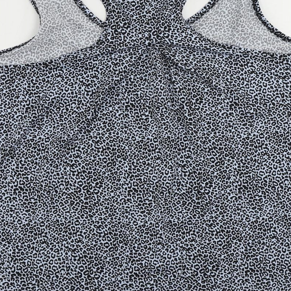 GOODMOVE Womens Blue Animal Print Polyester Pullover Tank Size 18 Scoop Neck Pullover