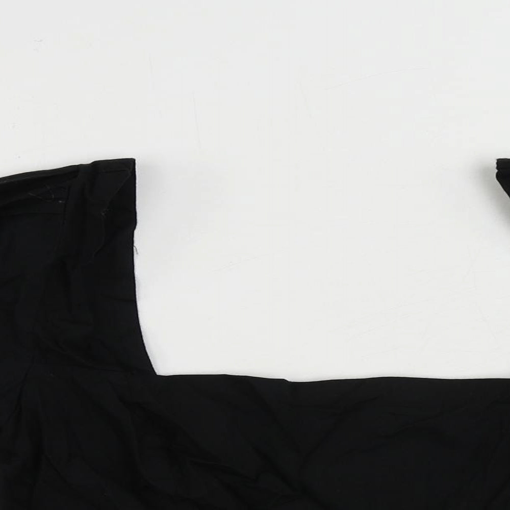 Womens UK Size XL Stradivarius Black Cropped Blouse