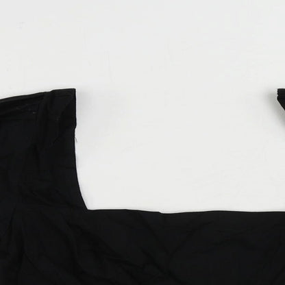 Womens UK Size XL Stradivarius Black Cropped Blouse