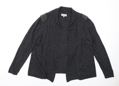 BASSINI Womens Grey V-Neck Viscose Cardigan Jumper Size XL