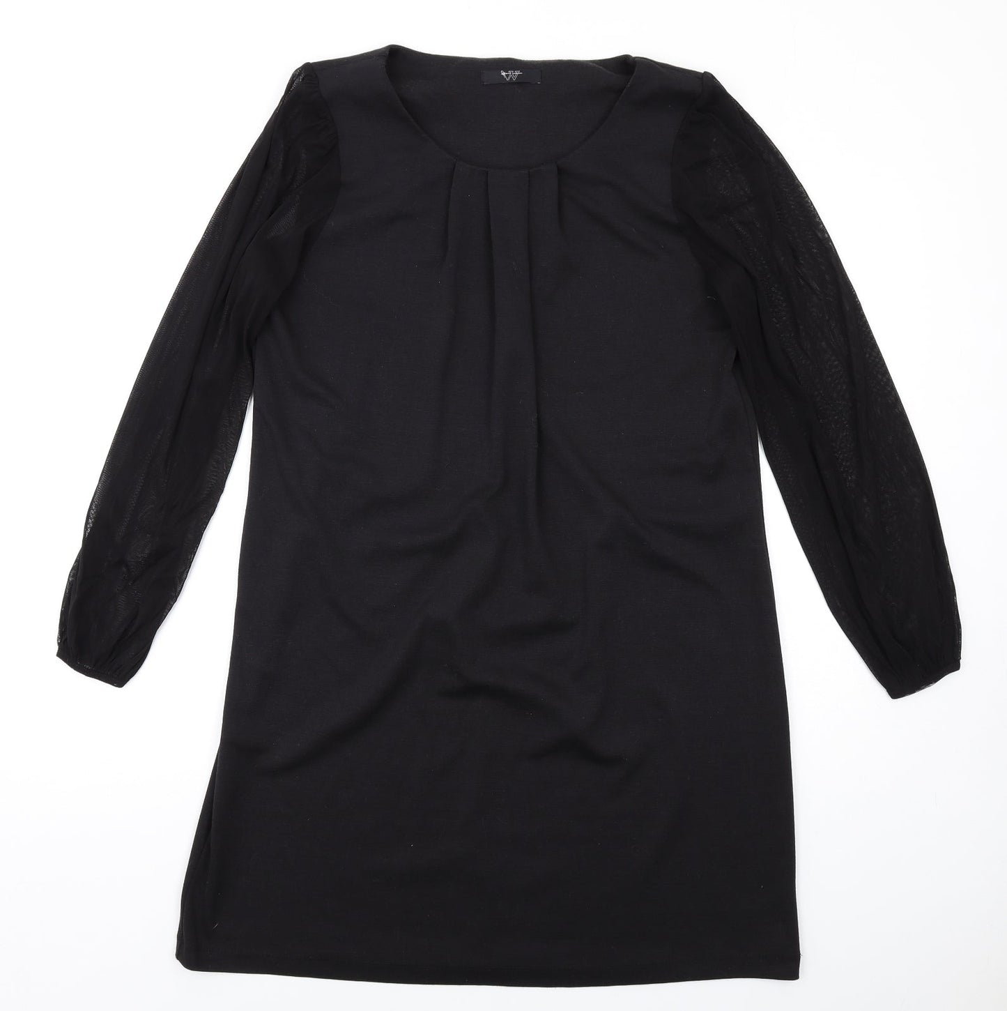 BHS Womens Black Polyester A-Line Size 16 Round Neck Pullover