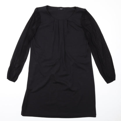 BHS Womens Black Polyester A-Line Size 16 Round Neck Pullover