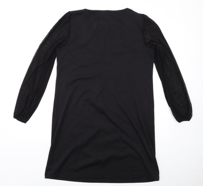 BHS Womens Black Polyester A-Line Size 16 Round Neck Pullover