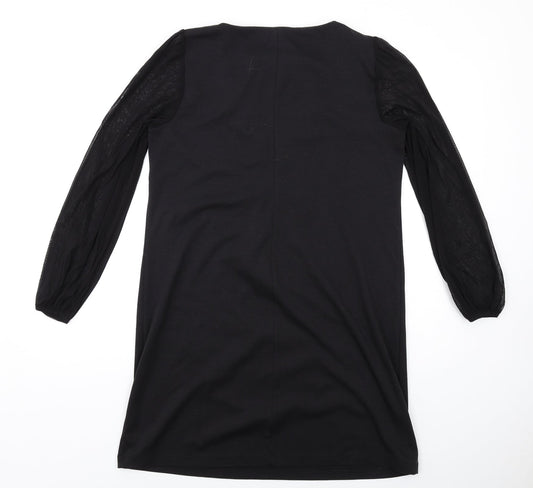 BHS Womens Black Polyester A-Line Size 16 Round Neck Pullover
