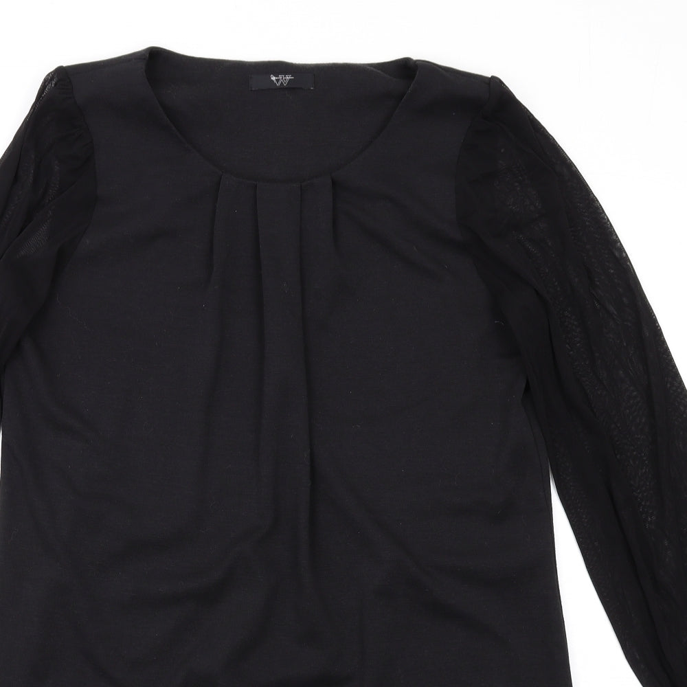 BHS Womens Black Polyester A-Line Size 16 Round Neck Pullover