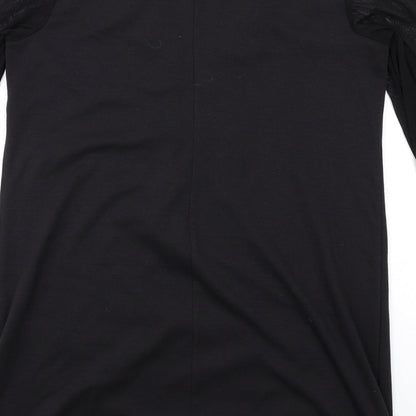 BHS Womens Black Polyester A-Line Size 16 Round Neck Pullover