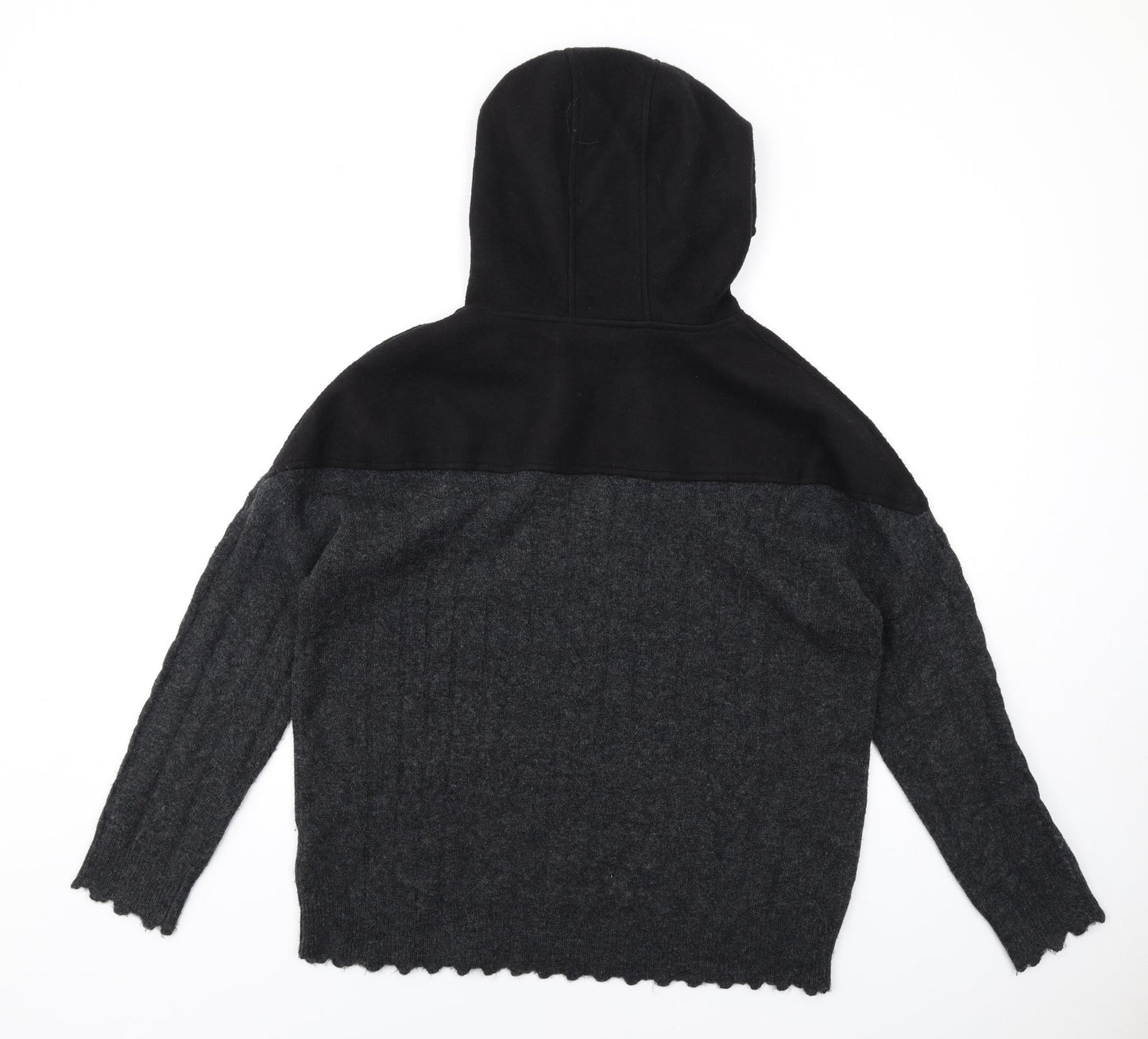 Louise Orop Womens Grey Acrylic Pullover Hoodie Size S Pullover