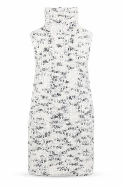 Zara Womens White Polyamide Jumper Dress Size L High Neck Pullover
