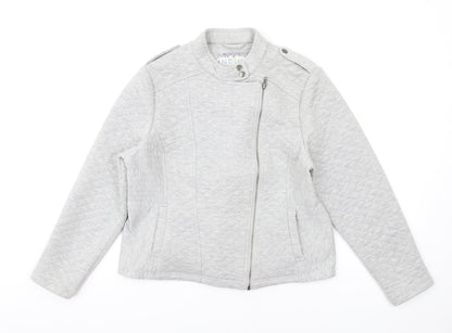 Indigo Womens Grey Quilted Jacket Size 18 Zip