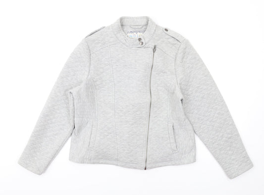 Indigo Womens Grey Quilted Jacket Size 18 Zip