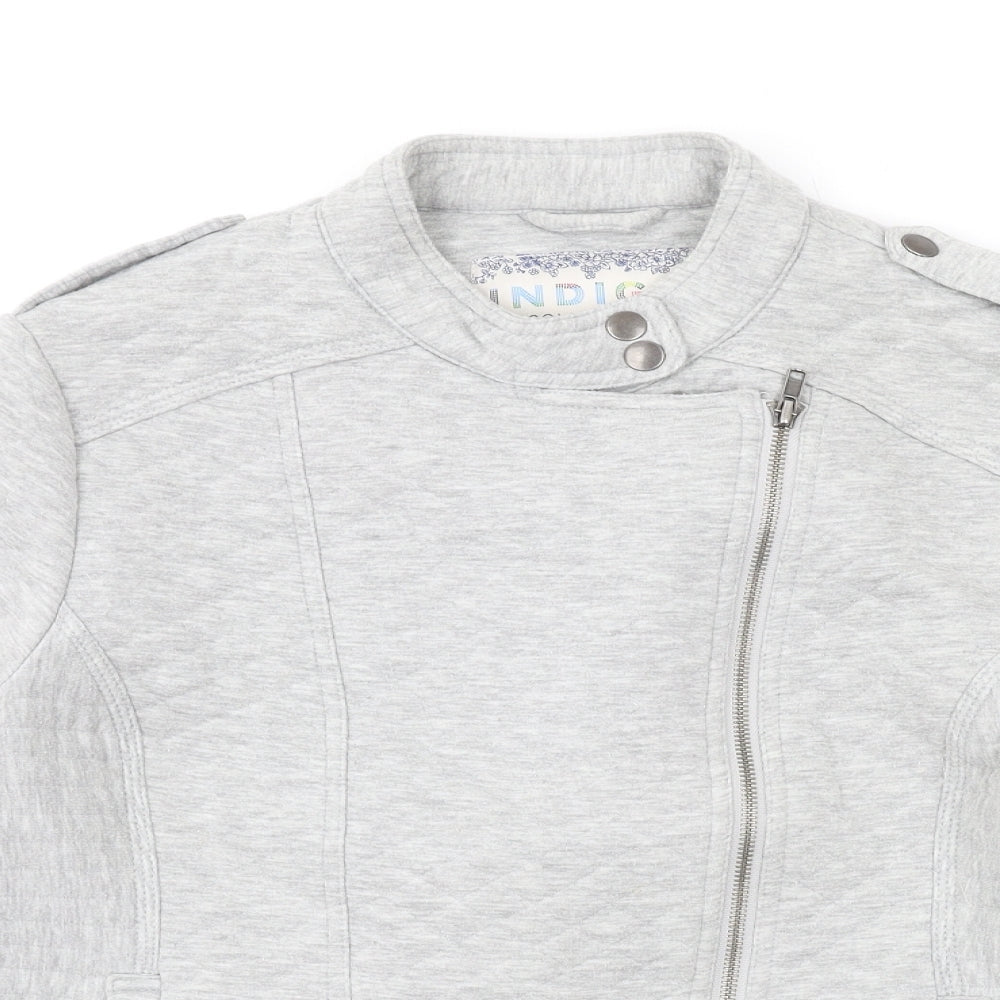 Indigo Womens Grey Quilted Jacket Size 18 Zip