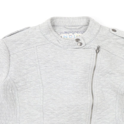 Indigo Womens Grey Quilted Jacket Size 18 Zip
