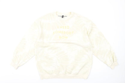 H&M Womens Beige Cotton Pullover Sweatshirt Size S Pullover - Shawn Mendes Tie Dye