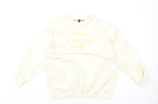 H&M Womens Beige Cotton Pullover Sweatshirt Size S Pullover - Shawn Mendes Tie Dye