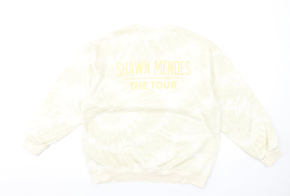 H&M Womens Beige Cotton Pullover Sweatshirt Size S Pullover - Shawn Mendes Tie Dye