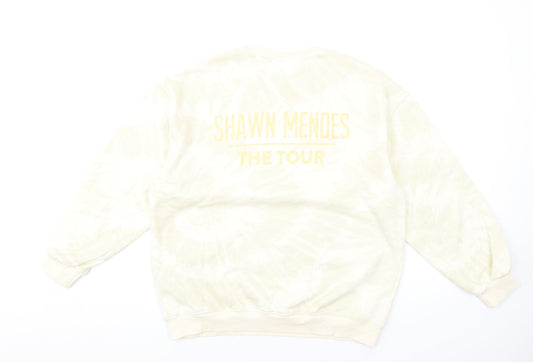 H&M Womens Beige Cotton Pullover Sweatshirt Size S Pullover - Shawn Mendes Tie Dye
